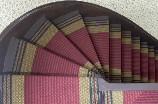 Stair carpet figured Venetian in the Emily Dickenson House