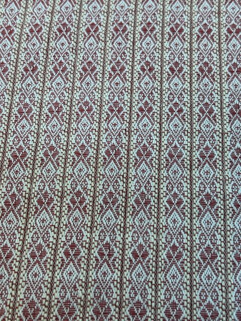 Figured dimity for bedhanging.