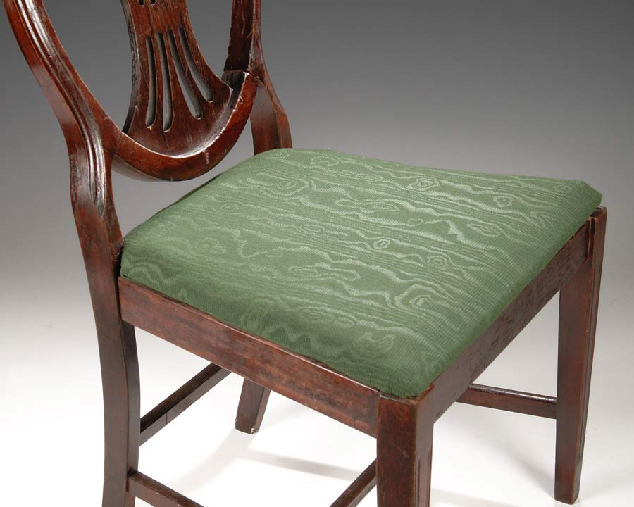 Embossed worsted wool fabric installed on a chair