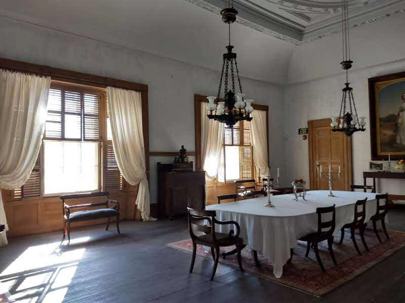 Undercurtains (shears) newly installed at Hyde Hall in Cooperstown, NY.