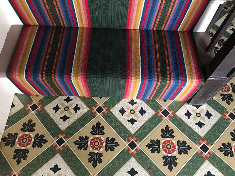 Stair carpet at the Thomas Cole House in Catskill, NY