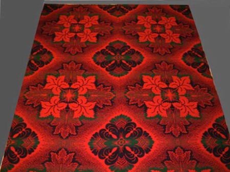 Our historic figured ingrain carpet in the document colorway, first half of the 19th century.